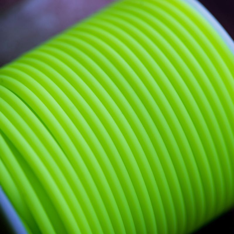 шнур резиновый, с отверстием, цвет желтый неон, 3 мм