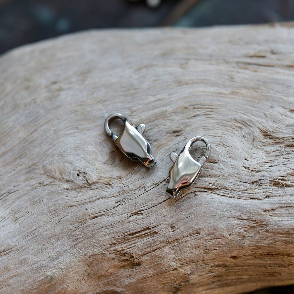 замочек-лобстер прямоугольный, сталь хирургическая, 11x5.5x3 мм