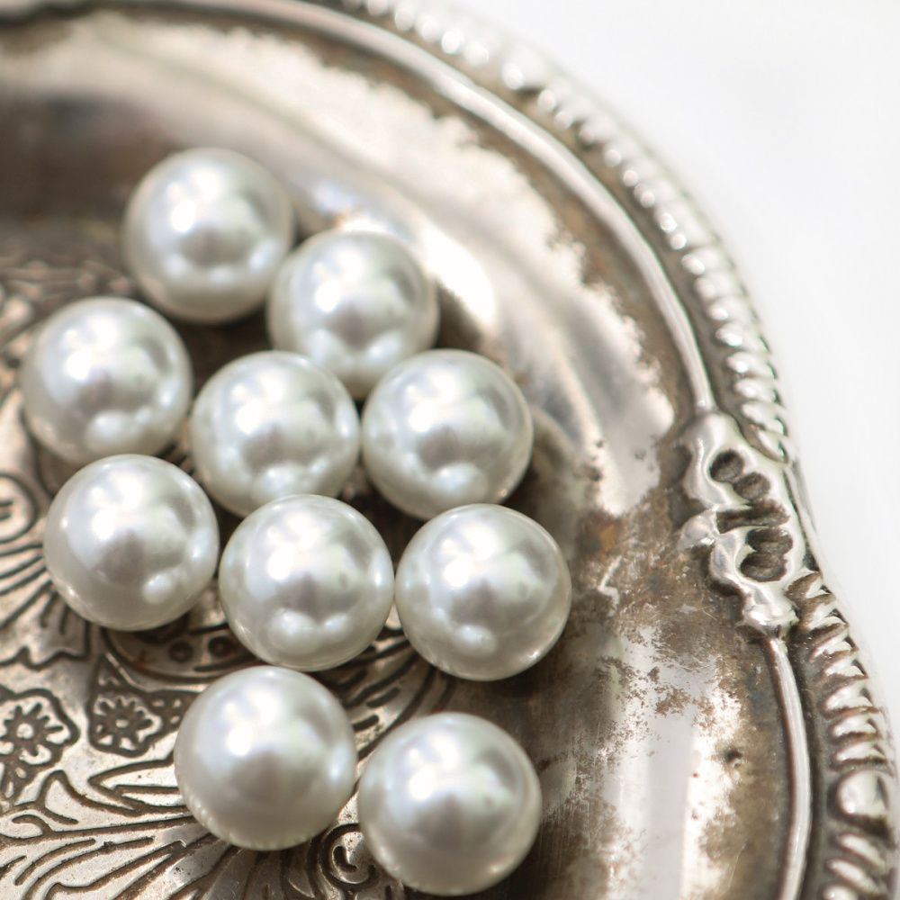 бусина, имитация жемчуга 14, акрил, цвет белый, 14 мм