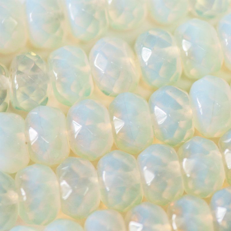 бусина имитация опала, абакус, цвет белый туман, 15х8 мм