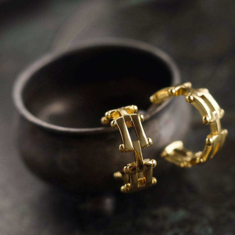 пуссеты "маритим", позолоченные, 20x21x8 мм