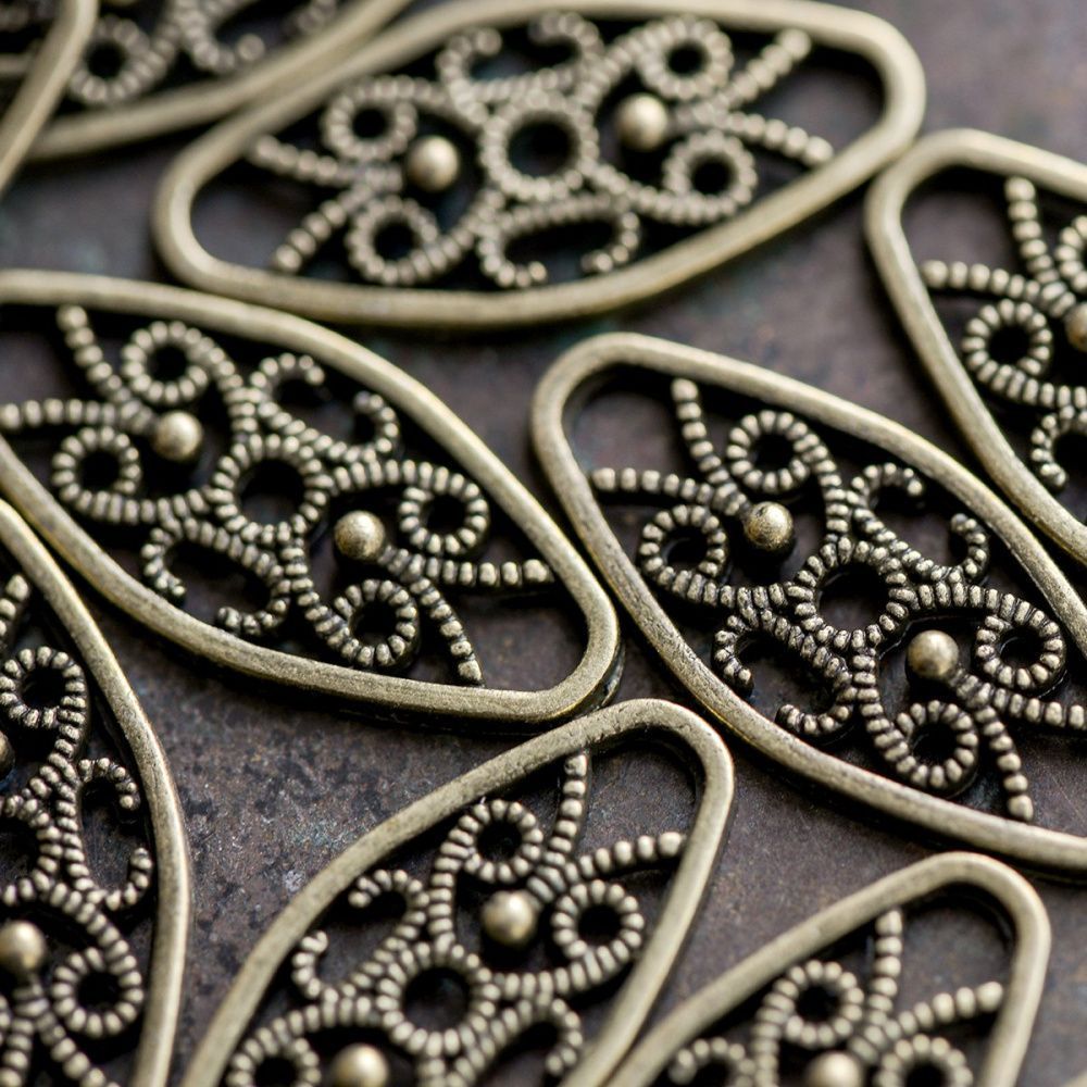 коннектор "ариетта", цвет античная бронза, 24x11x2 мм