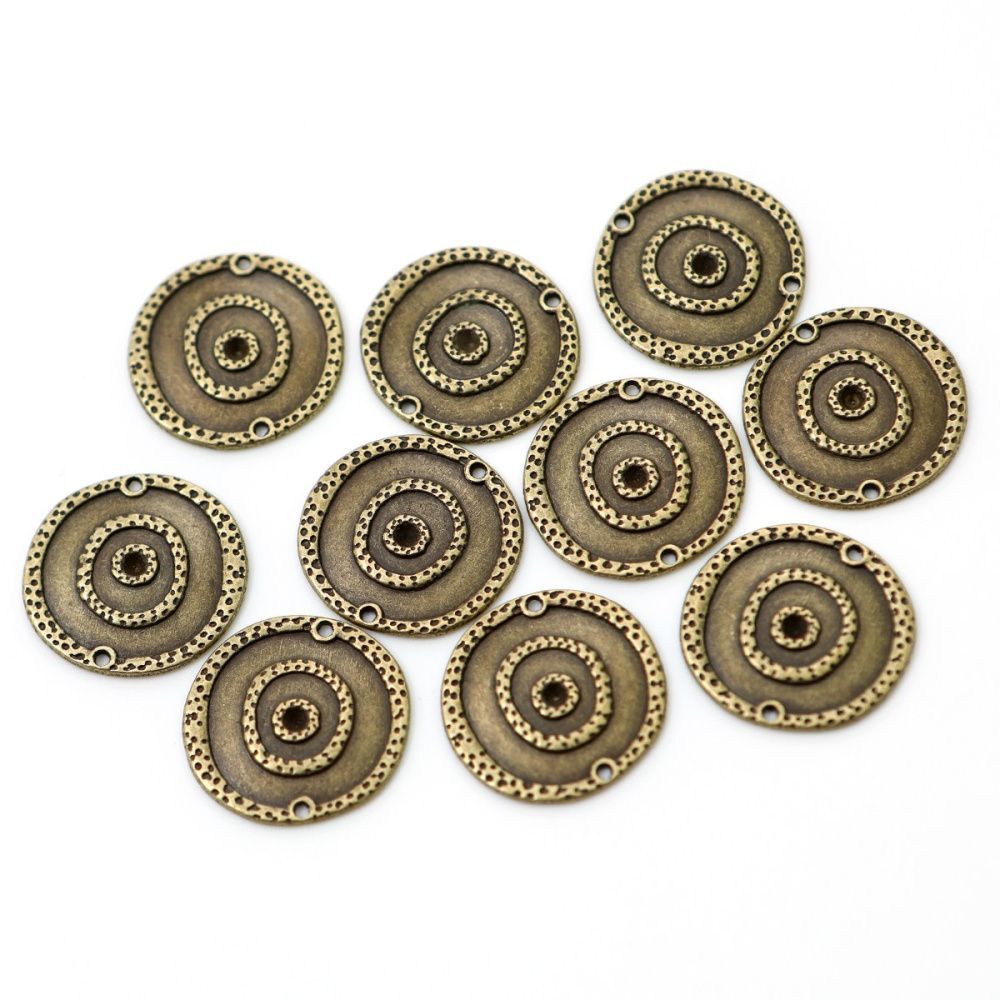 коннектор "антик", цвет античная бронза, 22х2 мм