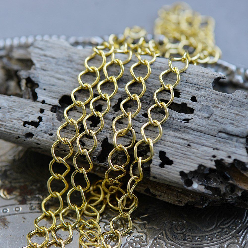 цепочка "кластер", цвет золото, звено 9х7х1.5 мм