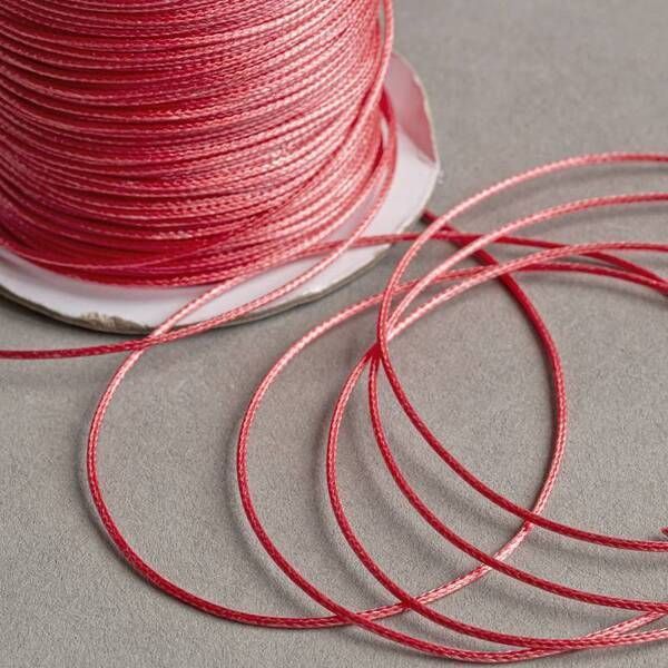 шнур вощеный, цвет коралловый, 1 мм