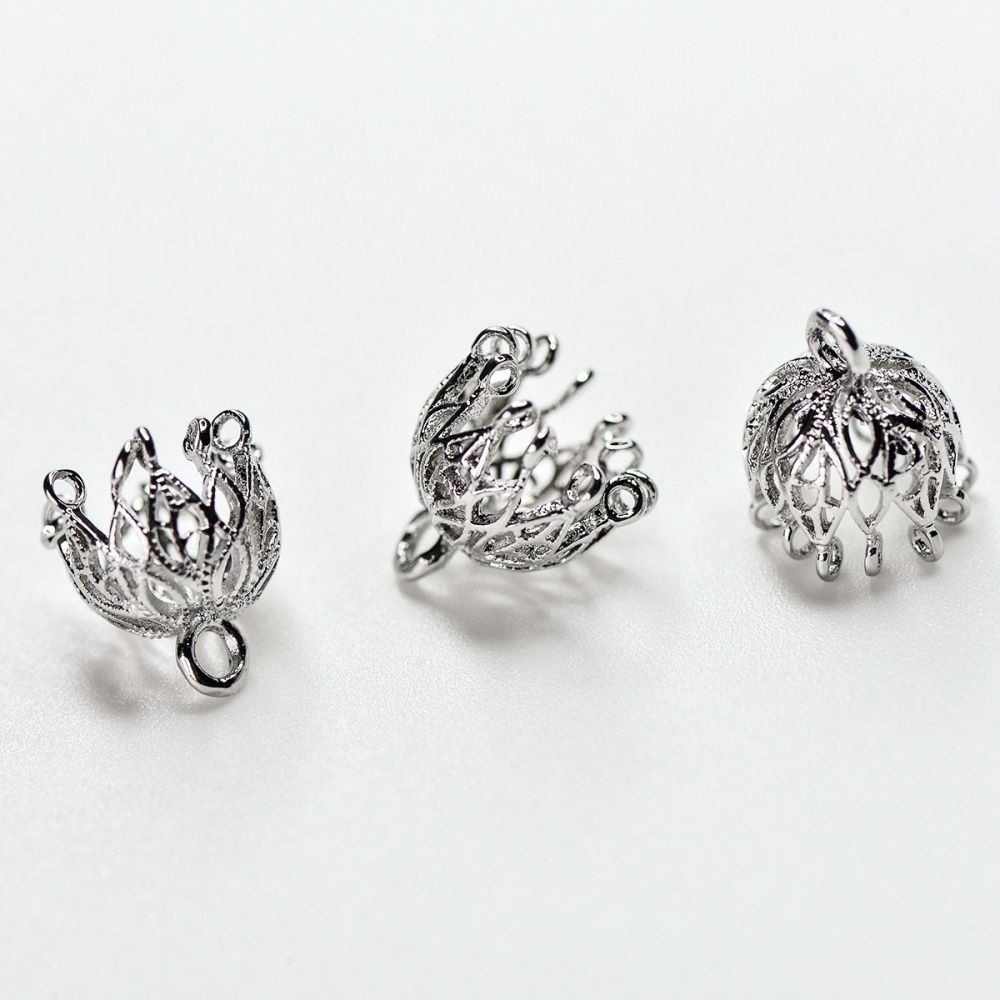 колпачок для бусин "шандельер", покрытие платиной, 12x11 мм