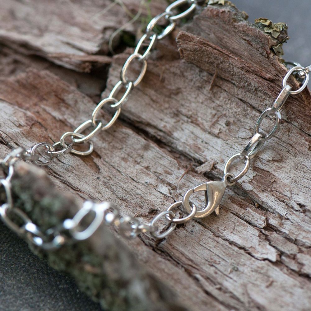 основа для браслета "снейк", цвет платина, 20 см