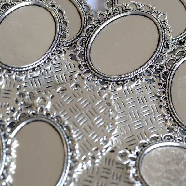 сеттинг овальный "ажур", цвет античное серебро, 39х29х2 мм