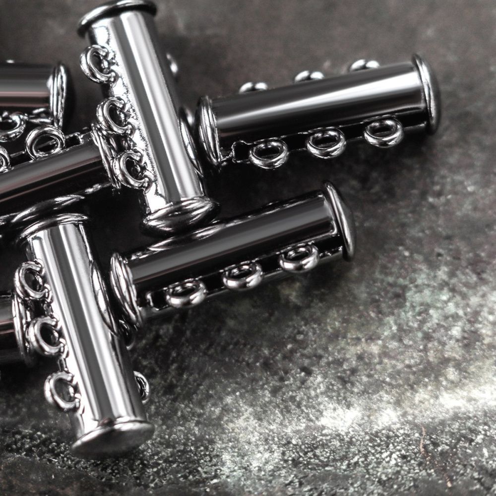 застежка "слайдер" многорядная, цвет черный, 21x10x6.5 мм