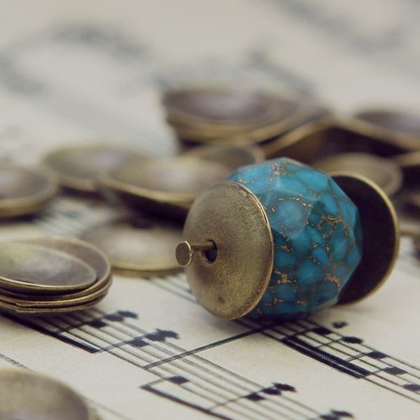 шапочка для бусин "натура", цвет античная бронза, 13х1 мм