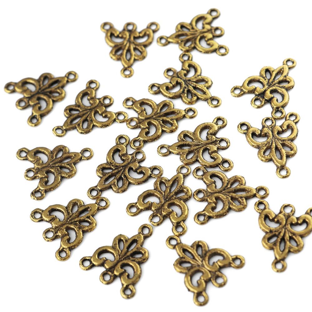 коннектор "лилия", цвет золото, 19х16.5х1.5 мм