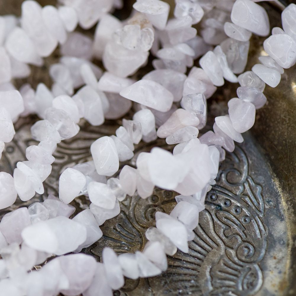 бусина кварц осколки, цвет розовый (уп.20 г)