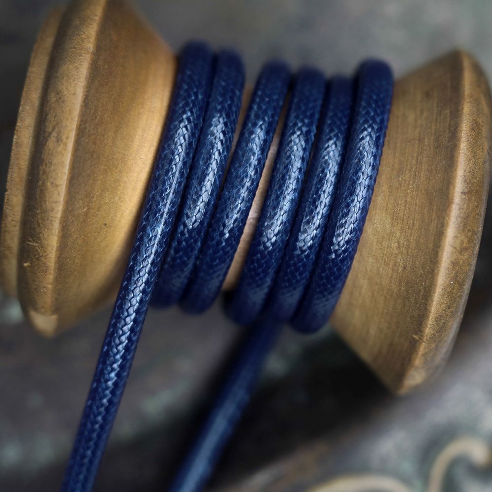 шнур вощеный, цвет темно-синий, 3 мм
