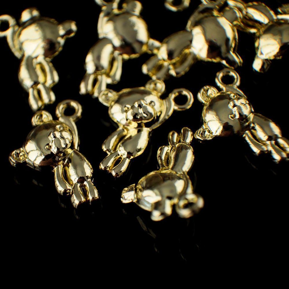 подвеска металл "мишутка", цвет золото, 14.5x11.5x4 мм