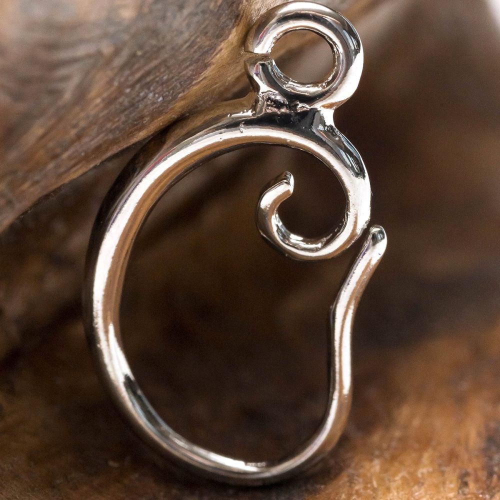 швензы "скролл", цвет платина, 18x12x1.5 мм