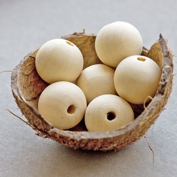 бусина дерево 30, для обвязки, цвет натуральный, 30 мм