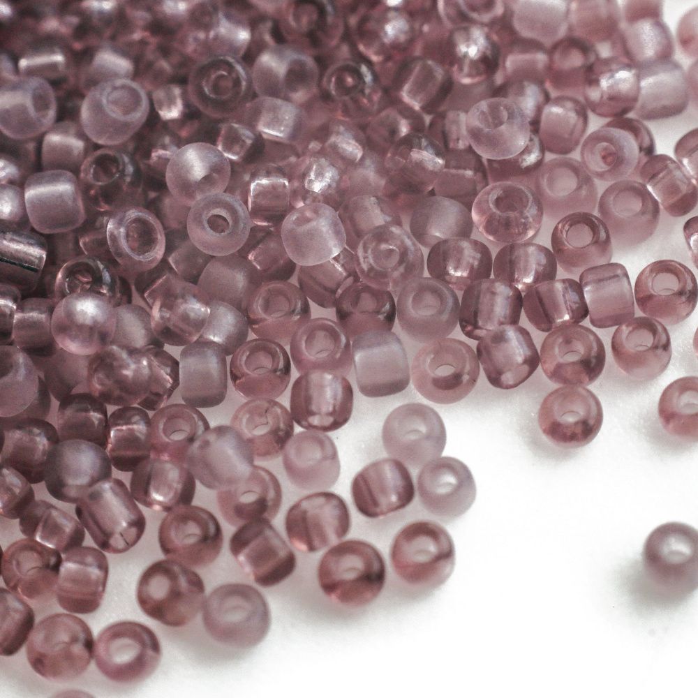 бисер "радуга", цвет сиреневый прозрачный, 12/0 (уп 7 г)