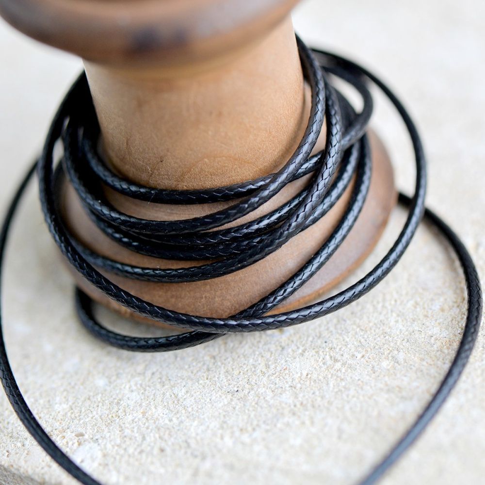 шнур вощеный, цвет черный, 1.5 мм