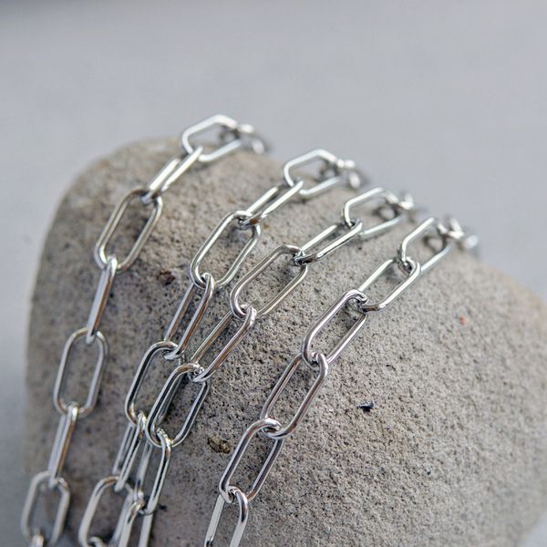 цепочка "скрепка", цвет платина, звено 12.5x5.6x1.2 мм