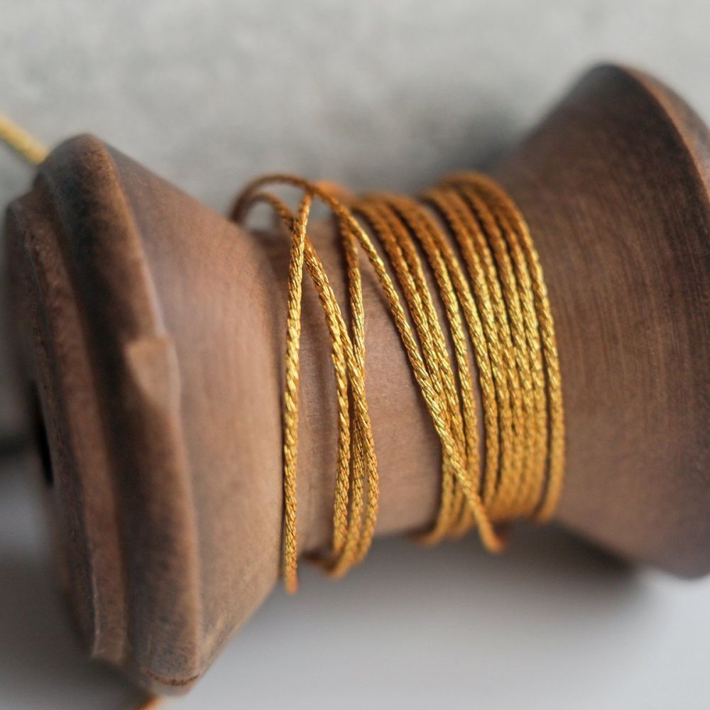 нить металлик витая, цвет золото, 0.8 мм, 25 м