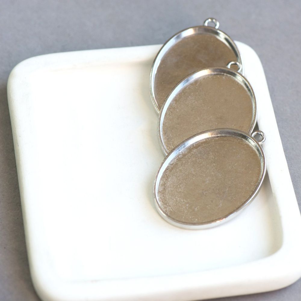 сеттинг овальный "торн", цвет платина, 48x34x3 мм