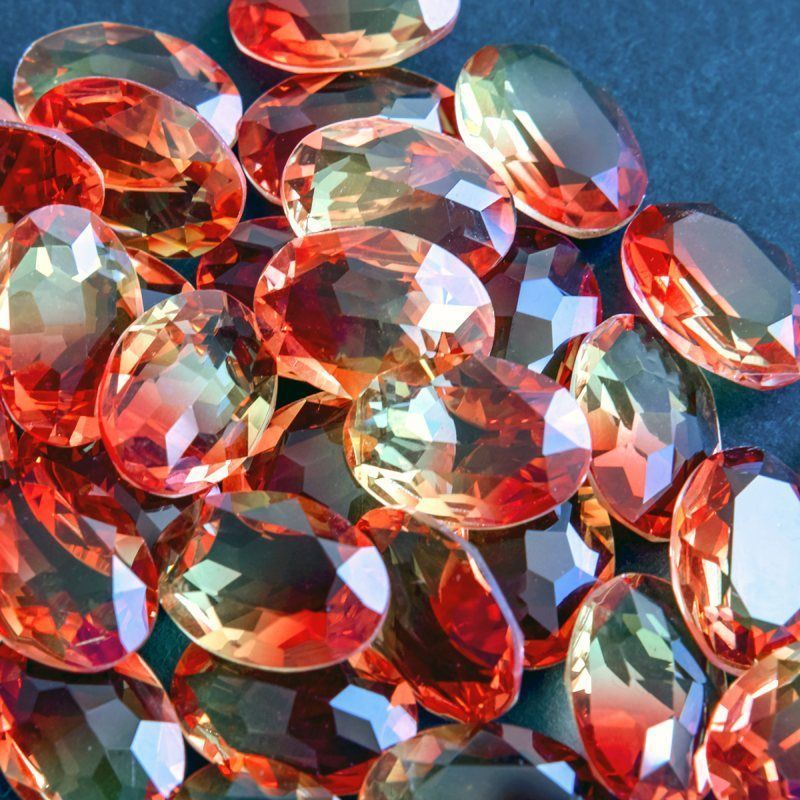 кабошон стекло кристалл, овальный, цвет turmaline #6, 18х13 мм