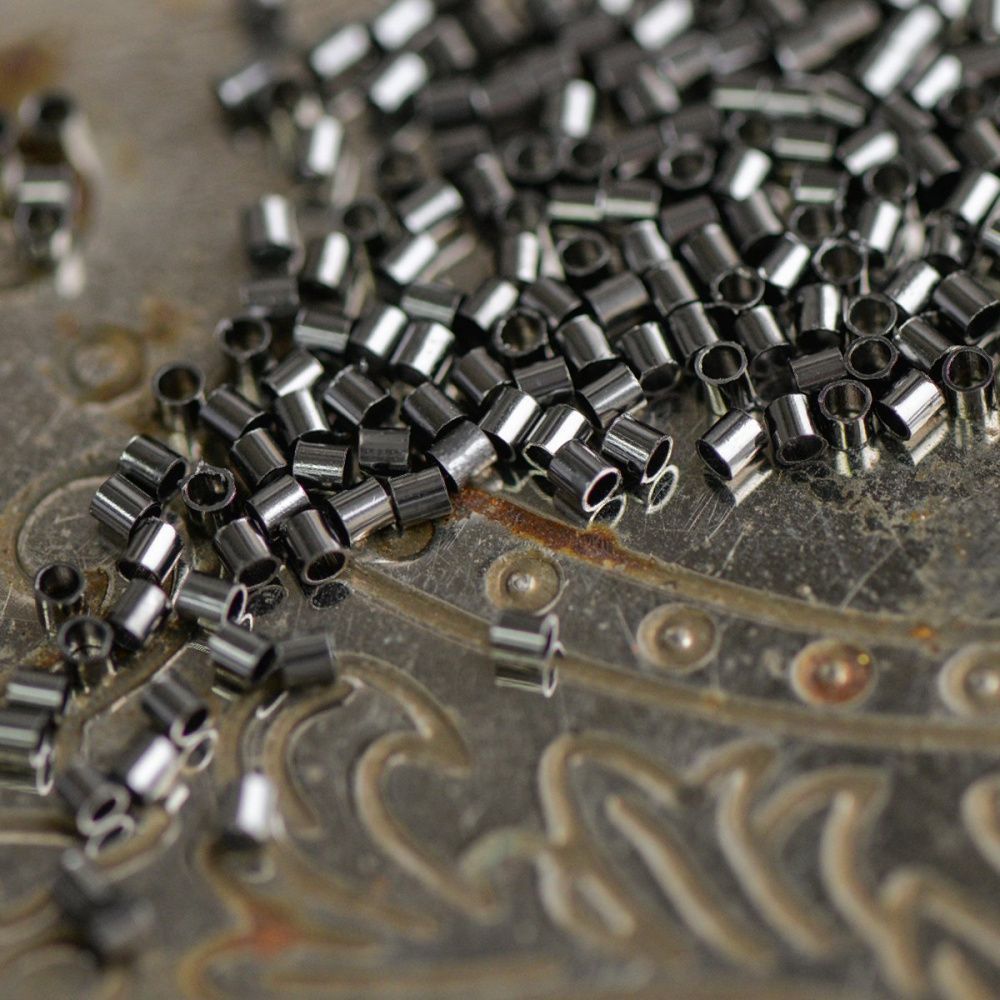 кримп-трубочка, цвет черный, 1.5x1.5 мм 