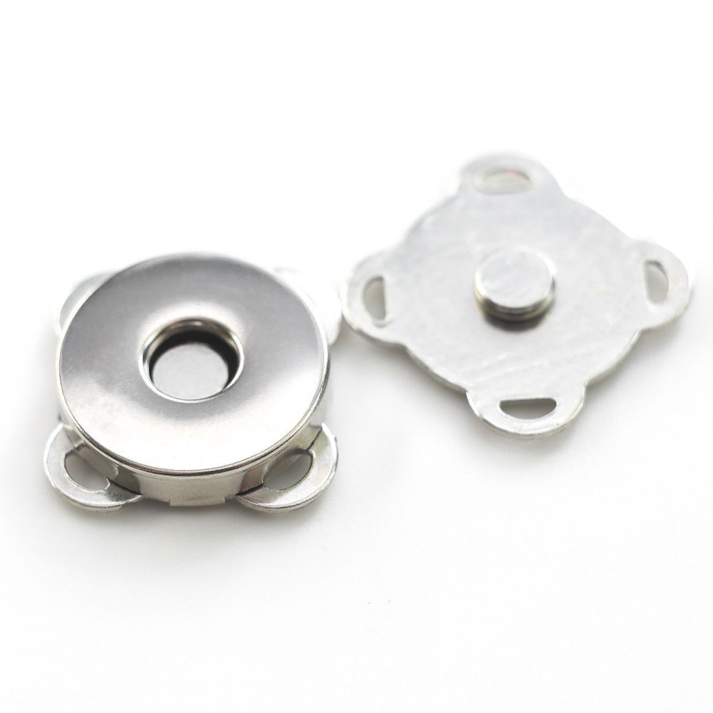 Замочки застежка магнитная для сумок, цвет платина, 19x19x5.5 мм