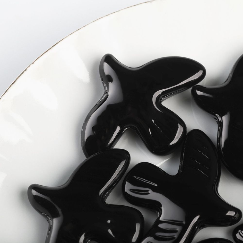 бусина, лэмпворк "голубь", стекло, цвет чёрный, 34x42x9 мм