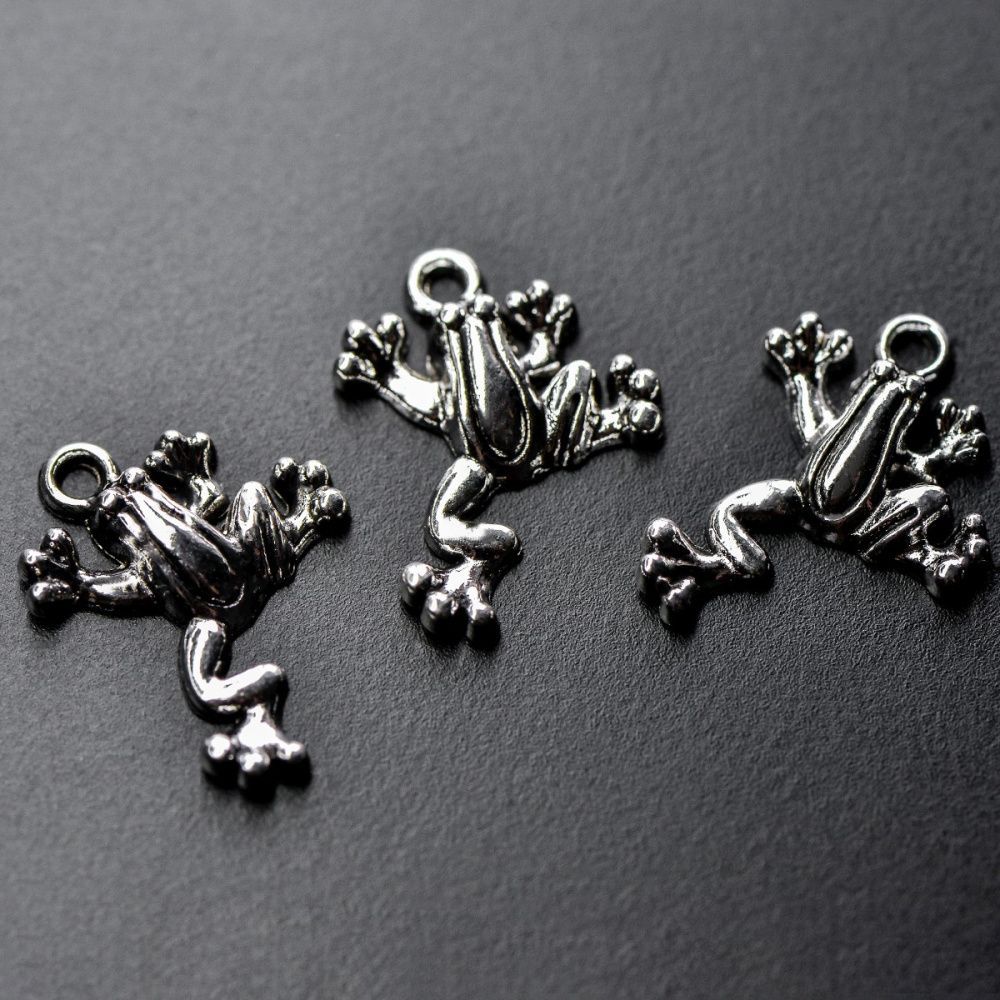 подвеска металлическая "фрог", цвет античное серебро, 21.5x17 мм