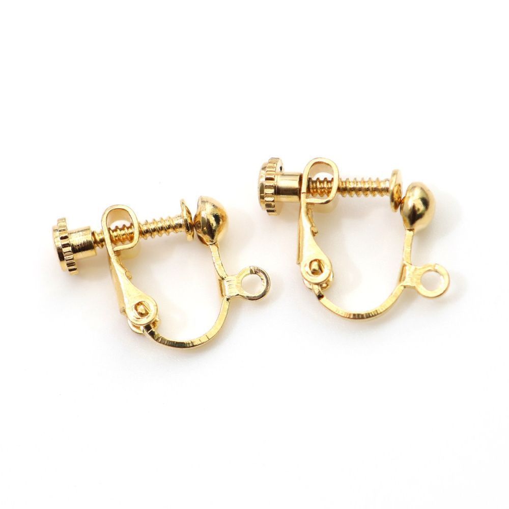 основа для клипс на винтах, цвет золото, 18х13х4 мм