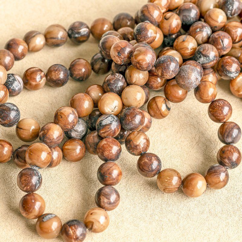 бусина из ракушки, "сишелл", цвет какао, 10 мм