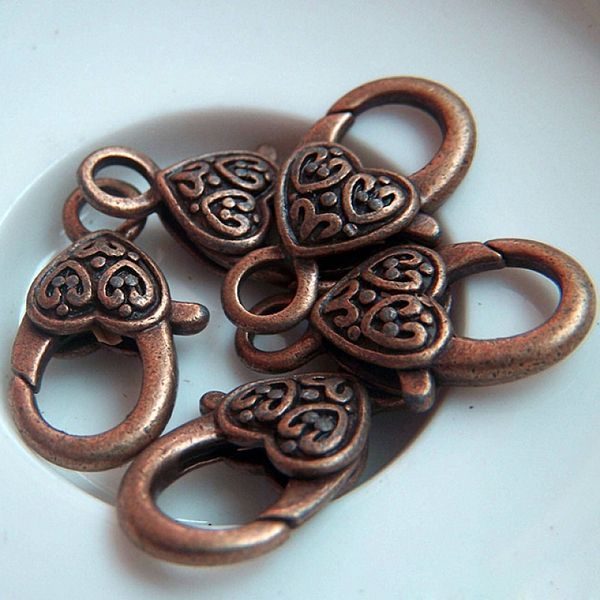 Замочки замочек-лобстер, цвет красная медь, 25.5х14х6 мм