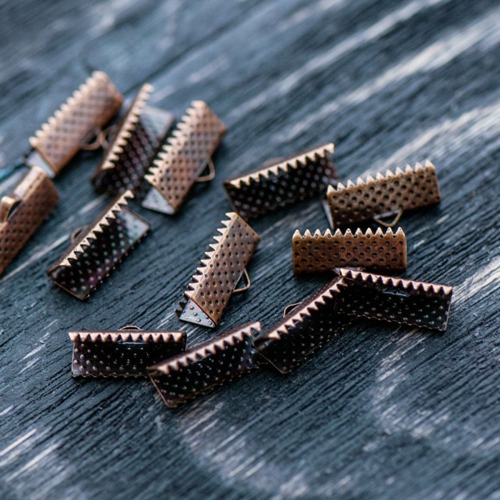 зажим для ленты, цвет красная медь, 16x8x5 мм