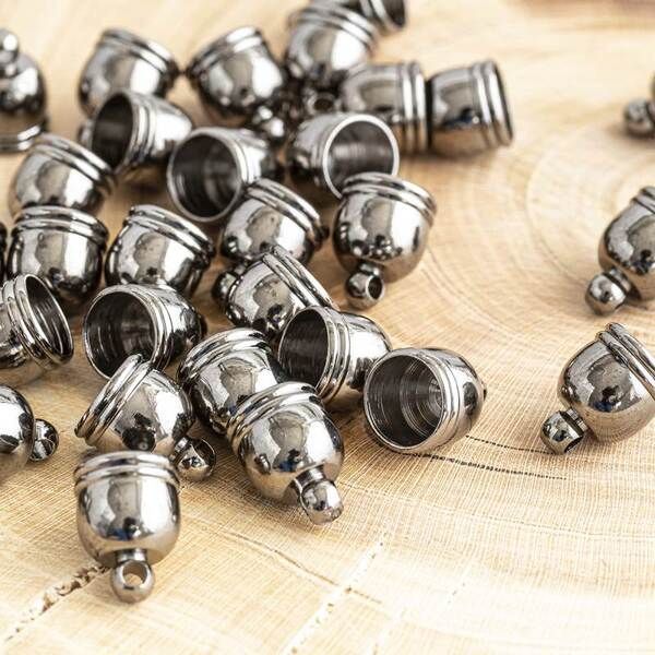 концевик для шнура "белл", цвет черный, 10х8 мм