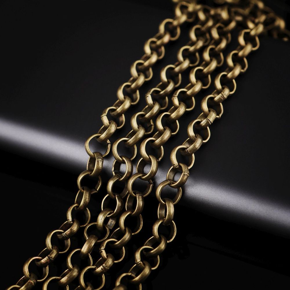 цепочка "раунд", цвет античная бронза, звено 7x2 мм