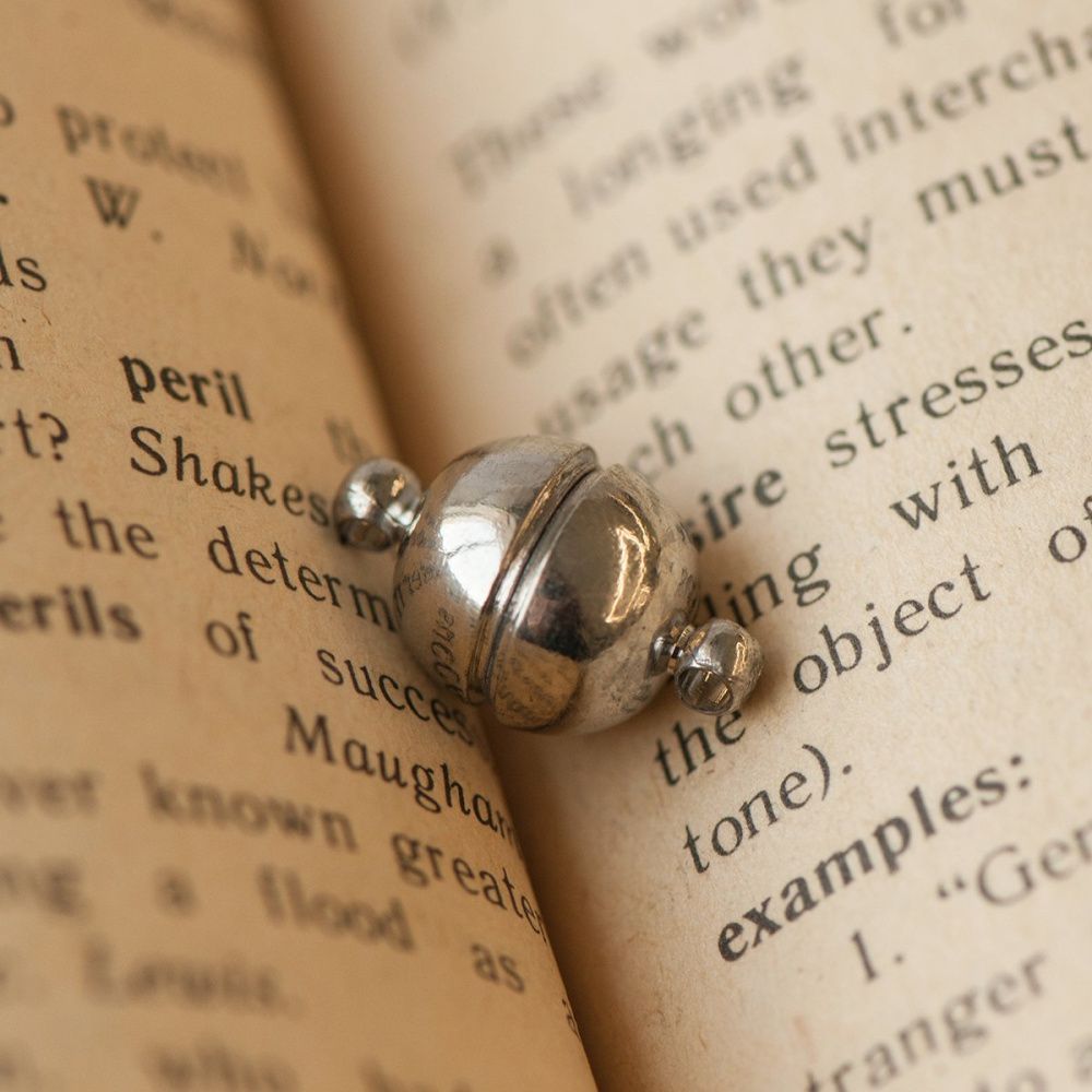 Замочки застежка магнитная "шарик", цвет платина, 16х10 мм