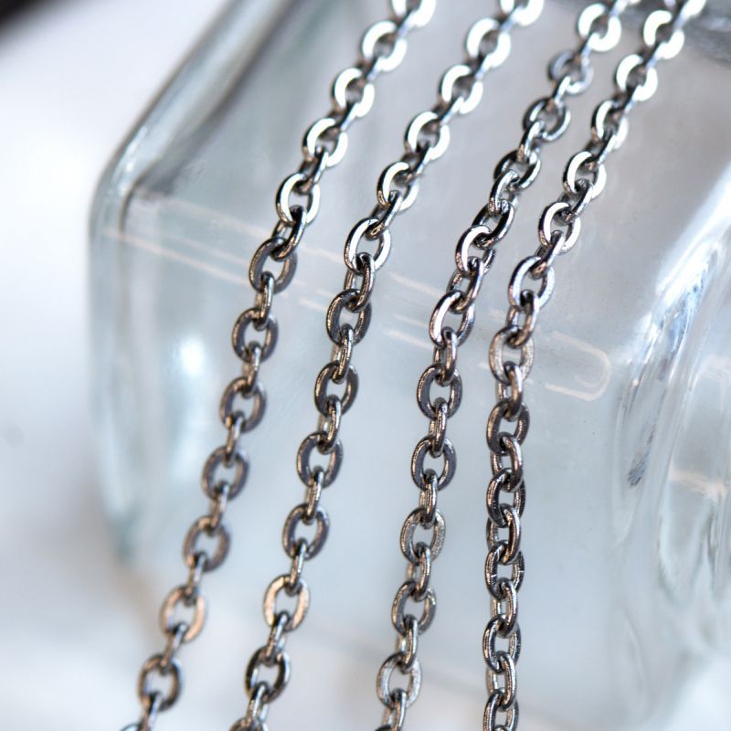 цепочка "кросс 304", цвет стальной, звено 4x3x0.8 мм