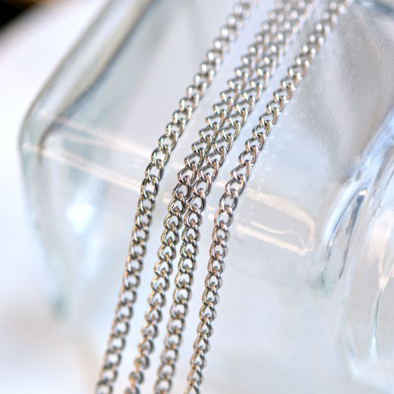 цепочка "твист", цвет платина, звено 3х2х0.5 мм