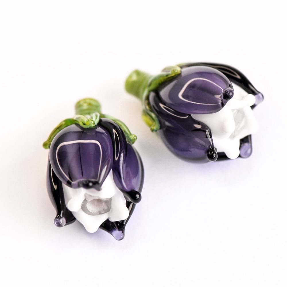 бусина, мурано "колокольчик", фигурная, фиолетовый, 17х14 мм