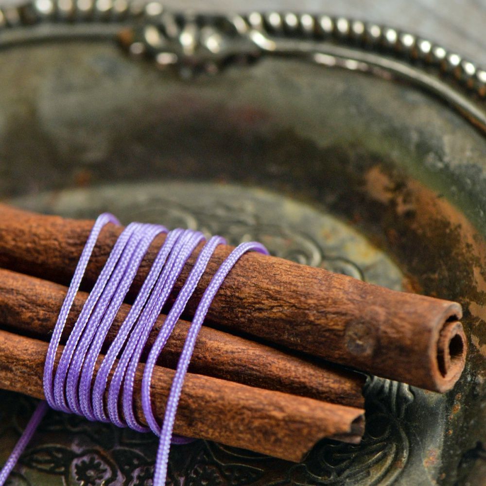 шнур, полиэстер, цвет сиреневый, 1 мм  