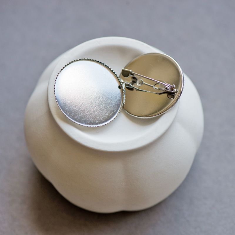 основа для броши "круг", цвет платина, 26x7 мм