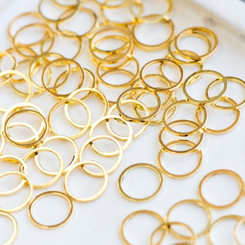 колечко неразъемное, цвет золото, 10х1 мм (уп 5 гр)