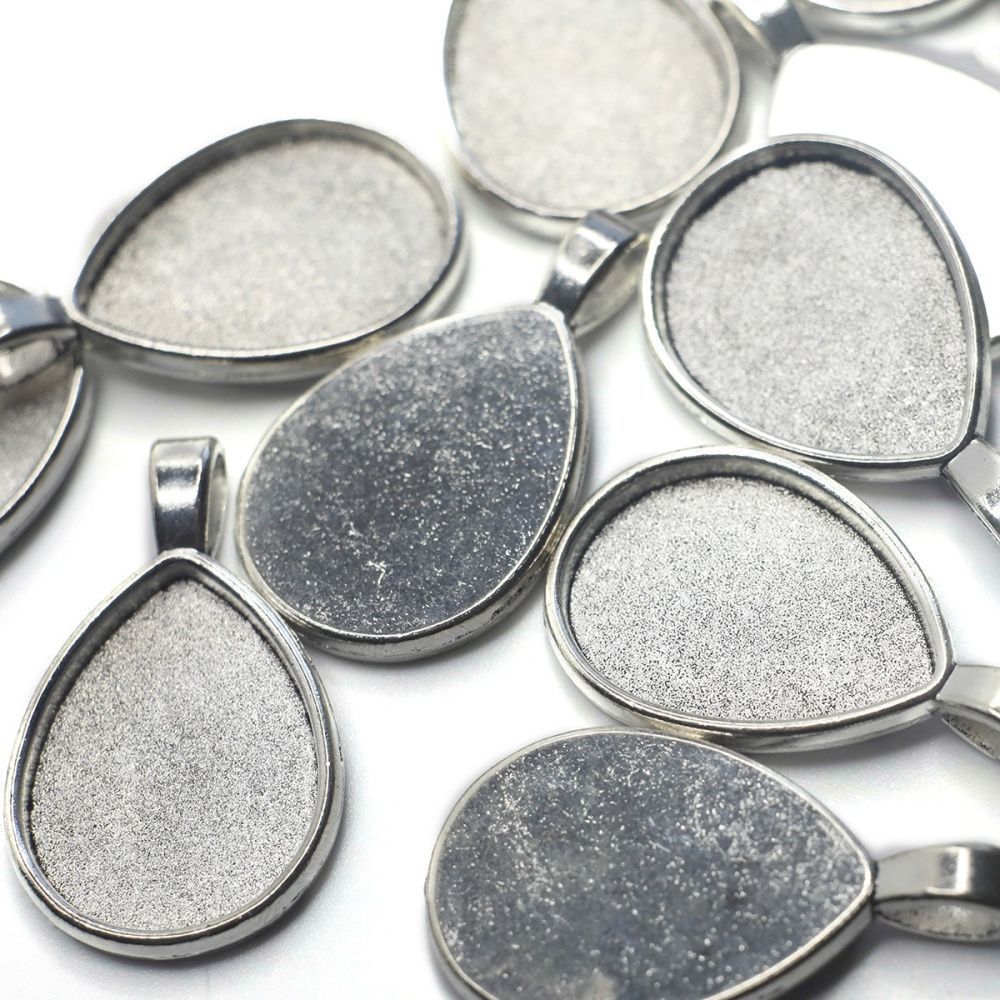 сеттинг каплевидный "мирра", цвет античное серебро, 36х21х2 мм