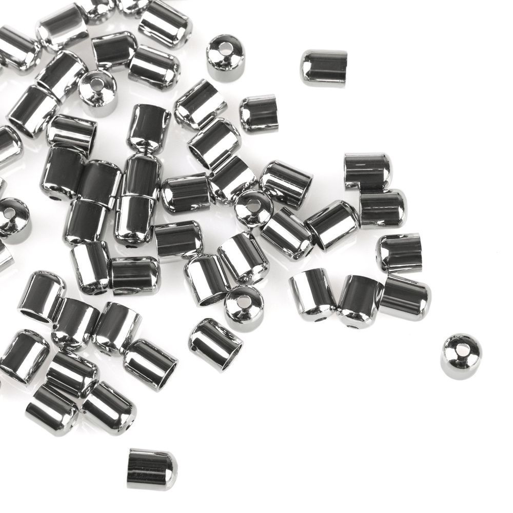 колпачок-наконечник "боул", для шнура, цвет платина, 5x4 мм