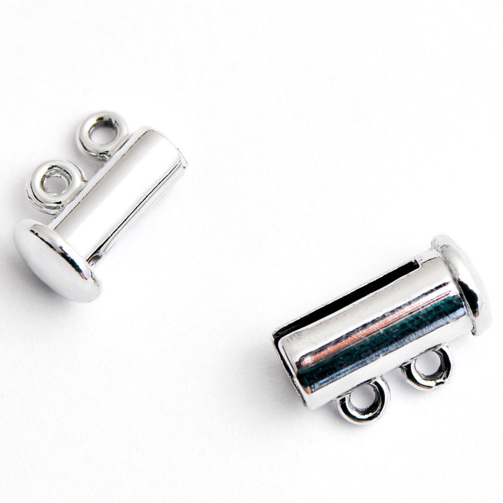 застежка "слайдер" многорядная, цвет платина, 15х11.5х6 мм