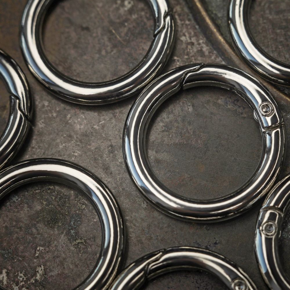 Замочки замок-кольцо для брелоков, цвет платина, 27x4 мм