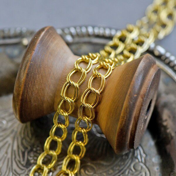 цепочка "дабл", цвет золото, звено 8х6.8 мм