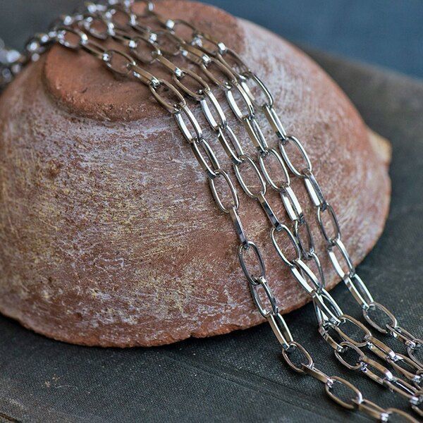 цепочка "трек", цвет платина, звено 10x5x1.5 мм