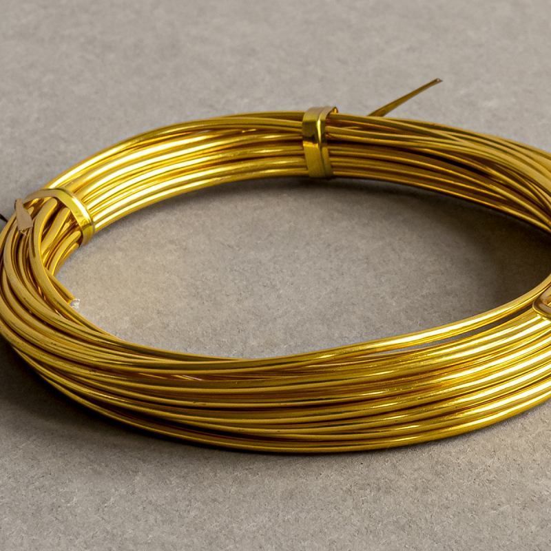проволока алюминиевая, цвет золото, 2 мм, 5 м
